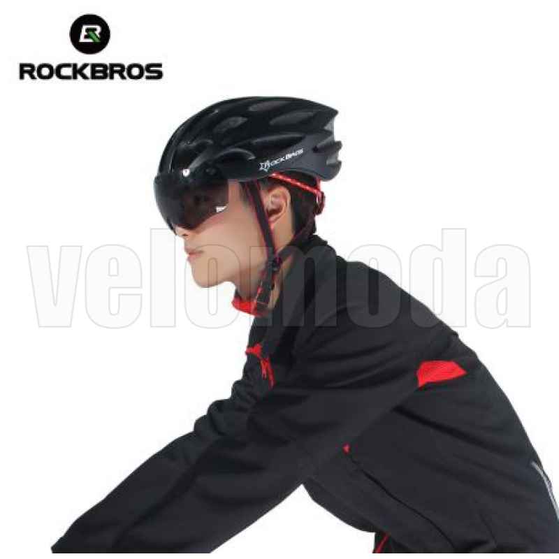 Велошлем Rockbros WT-027-S с магнитной линзой (Черный матовый)