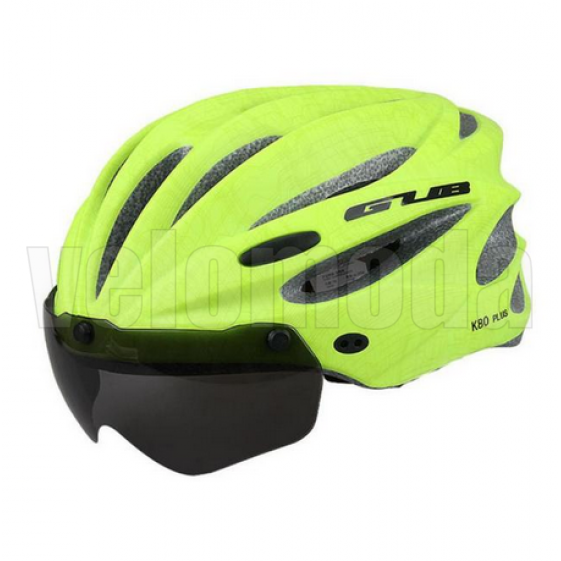 Велошлем GUB K80 Plus с визором (Салатовый)