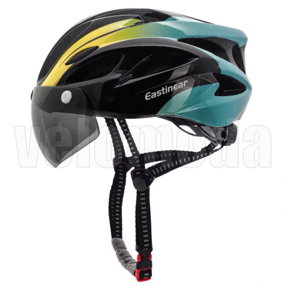 Велошлем с визором и габаритом HT-13 58-62См (Черный-желтый)