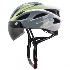 Велошлем с визором и габаритом HT-13 58-62См (Синий-желтый)