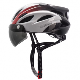 Велошлем с визором и габаритом HT-13 58-62См (Серый-зеленый)