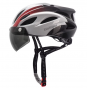 Велошлем с визором и габаритом HT-13 58-62См (Белый-красный)