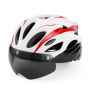 Велошлем с визором и габаритом HT-13 58-62См (Белый-красный)