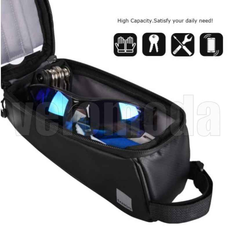 Велосумка с держателем для телефона на раму Sahoo 122053 0.8L до 6,2 дюйма (черная)