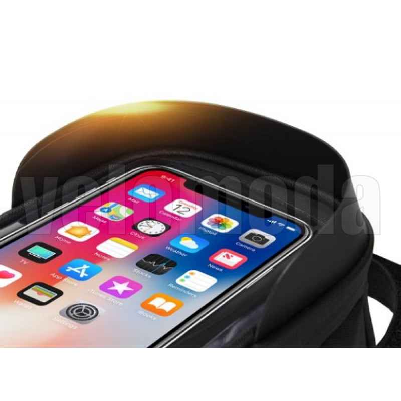 Велосумка с держателем для телефона на раму Sahoo 122053 0.8L до 6,2 дюйма (черная)