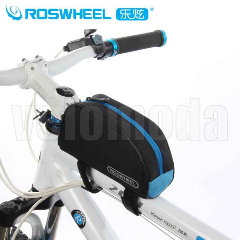 Велосумка на раму Roswheel одно отделение (черная с синим) Велосумка на раму Roswheel одно отделение (черная с синим)