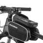 Велосумка с держателем для телефона на раму RockBros RB-024  двойная до 5.8 дюймов (черная)