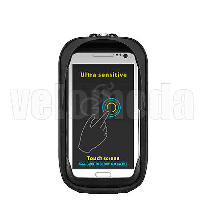 Велосумка с держателем для телефона на раму RockBros RB-024 двойная до 5.8 дюймов (черная)