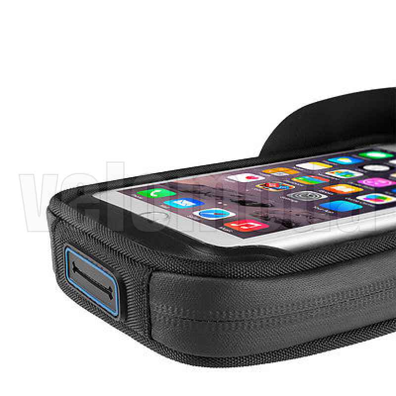 Велосумка с держателем для телефона на раму RockBros RB-024 двойная до 5.8 дюймов (черная)