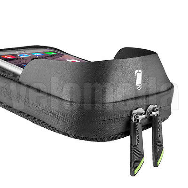 Велосумка с держателем для телефона на раму RockBros RB-024 двойная до 5.8 дюймов (черная)