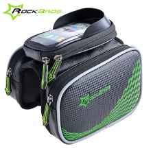 Велосумка с держателем для телефона на раму RockBros ZH-009 двойная до 5.8 дюймов (черный-зеленый) Велосумка с держателем для телефона на раму RockBros ZH-009 двойная до 5.8 дюймов (черный-зеленый)