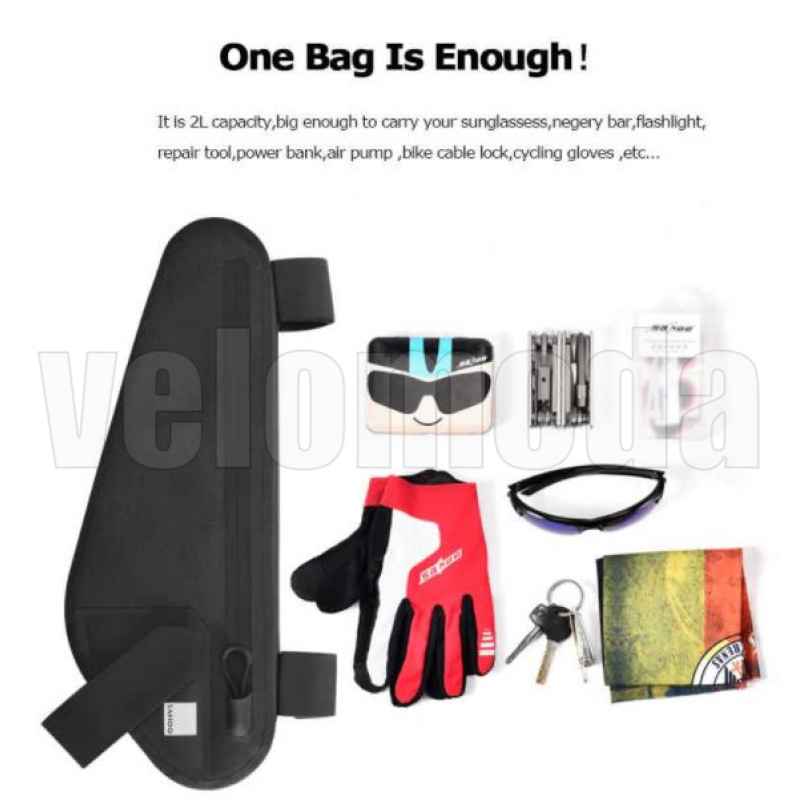 Велосумка под раму Sahoo 122033 треугольник 2L (Чёрная)