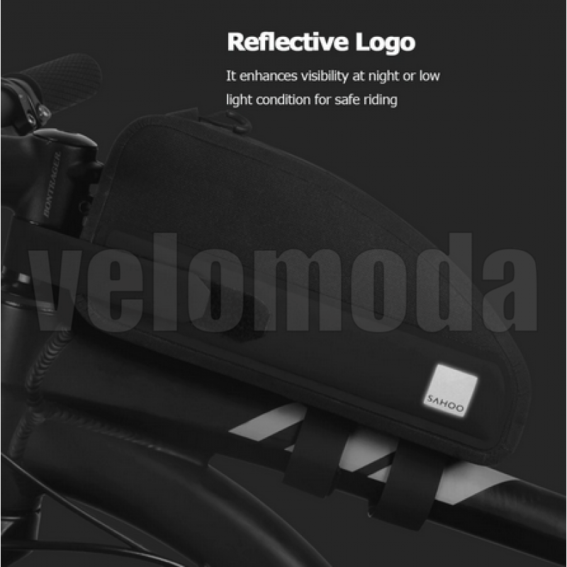 Велосумка на раму Sahoo 122032 спортивная, аэродинамическая 1L (Чёрная)