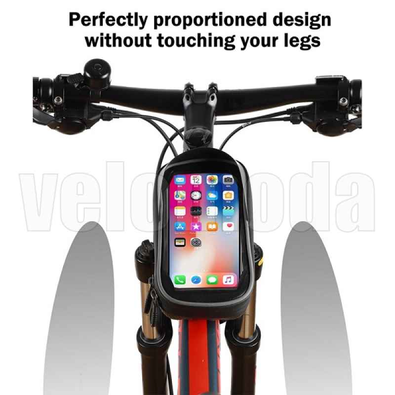 Сумка на раму WEST BIKING водонепроницаемая до 6,7 дюймов (Черная)