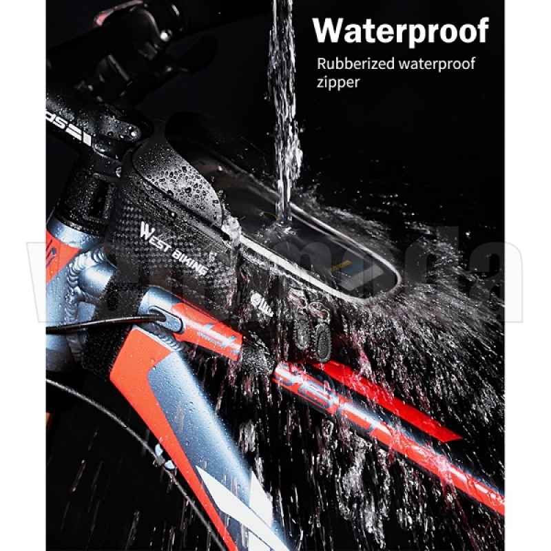 Сумка на раму WEST BIKING водонепроницаемая до 6,7 дюймов (Черная)