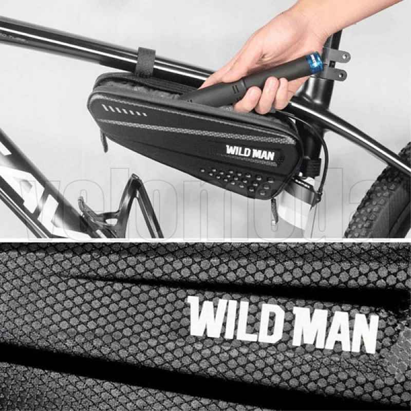 Велосумка под раму Wild Man ES4 водонепроницаемая 1.2L (Чёрный карбон)