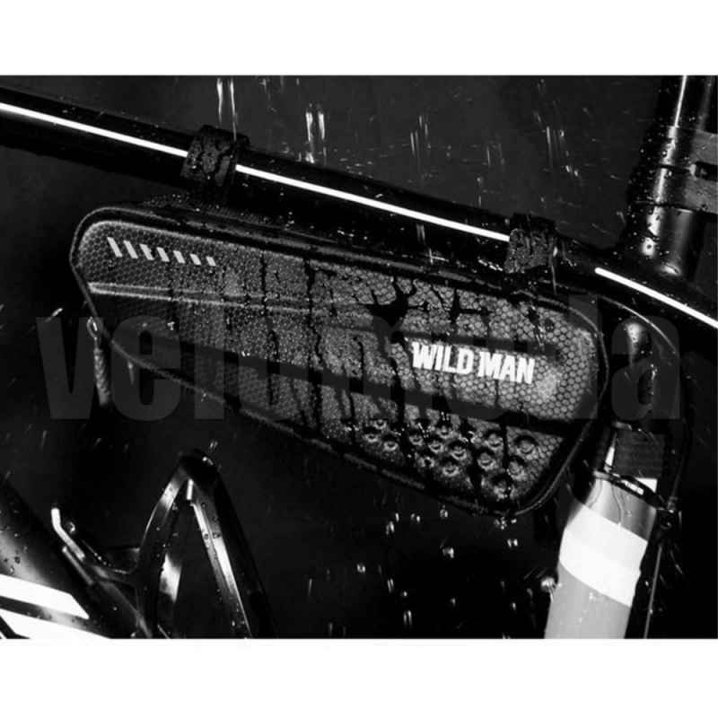 Велосумка под раму Wild Man ES4 водонепроницаемая 1.2L (Чёрный карбон)