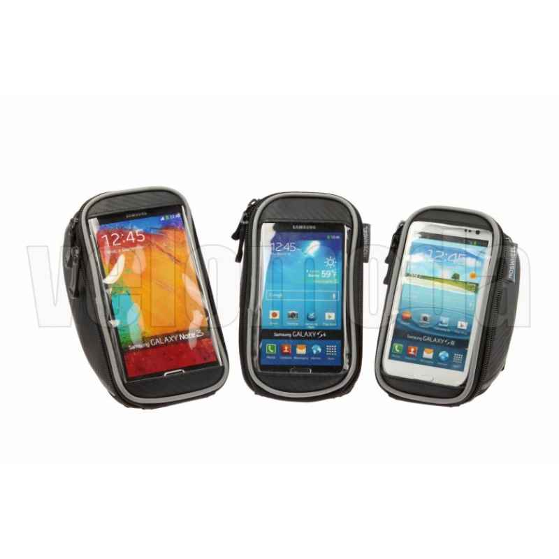 Велосумка на руль с держателем для телефона Roswheel (черная с серым)