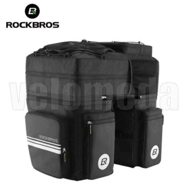 Велосумка штаны на багажник 48л Rockbros A8BK 3в1 (черная)