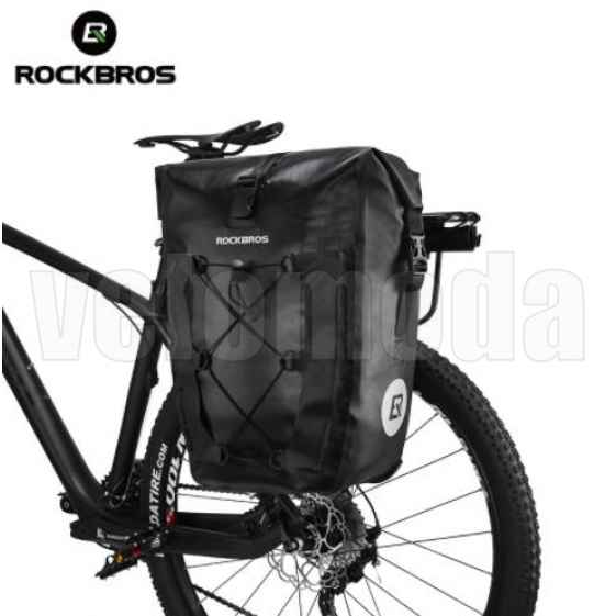 Сумка на багажник 20л Rockbros AS-002 водонепроницаемая (черная, 1шт)