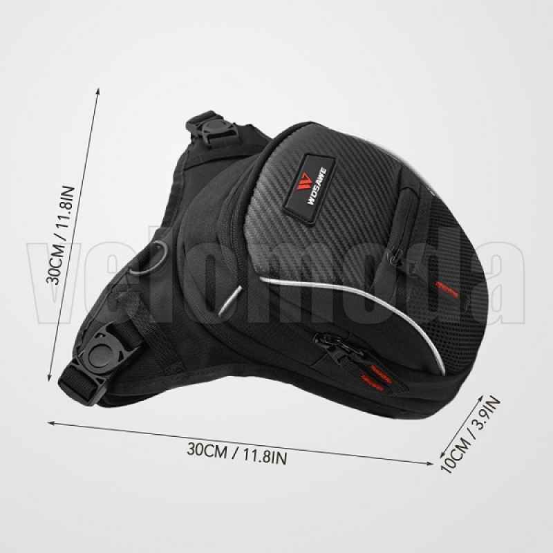 Мотосумка на ногу Wosawe 2.8-4.6L (Чёрная)