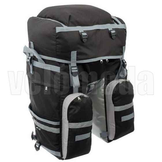 Сумка штаны на багажник Course Pack 65-80+ л. (Черный-серый)