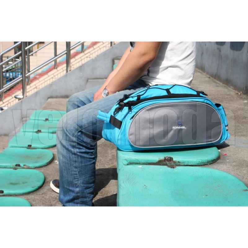 Велосумка на багажник 14л Roswheel 14541 (серо-голубая)