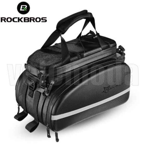 Велосумка на багажник RoсkBros A6 10-35л (Карбон)