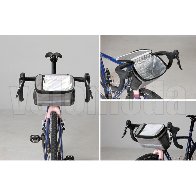 Сумка на руль велосипеда Roswheel 11002-SA термо (Серая)
