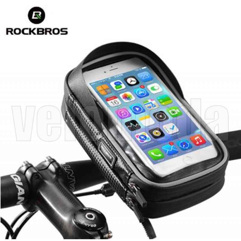 Сумка для телефона 6.0 с креплением на руль Rockbros B31-BK (черный-карбон) Сумка для телефона 6.0 с креплением на руль Rockbros B31-BK (черный-карбон)