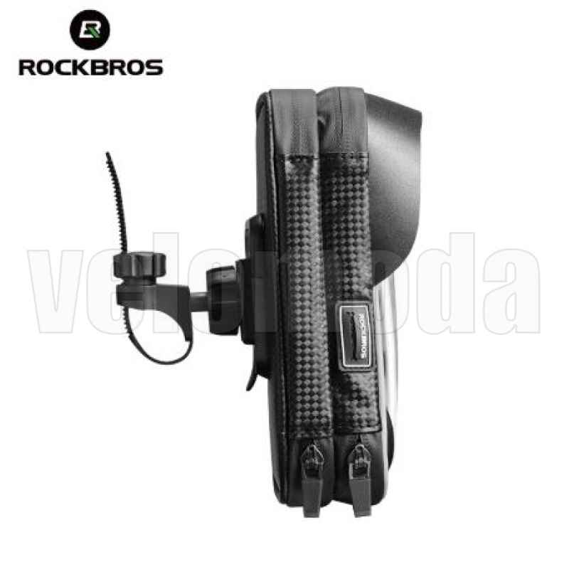 Сумка для телефона 6.0 с креплением на руль Rockbros B31-BK (черный-карбон)