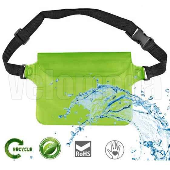 Поясная водонепроницаемая сумка IPX8 (зелёная)