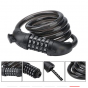 Велозамок Rockbros L50115BK тросовый, кодовый с креплением (Чёрный)