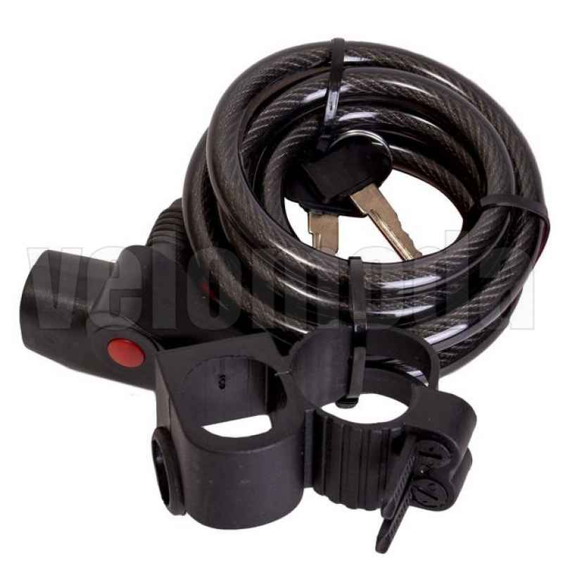 Замок для велосипеда 2К 8*1800 мм автоматический с креплением (225020) Замок для велосипеда 2К 8*1800 мм автоматический с креплением (225020)