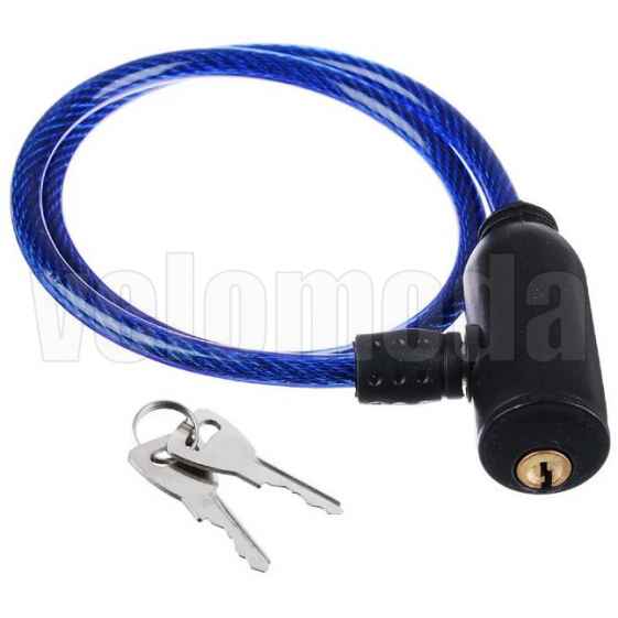 Велозамок Velozip 1125-214 8*600мм, 2 ключа (Синий)