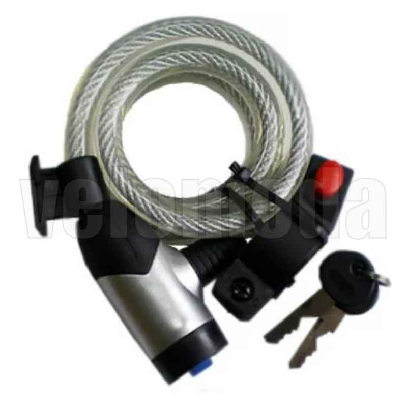 Замок для велосипеда 2К w225007 12*1000 мм автоматический с креплением (Металик) Замок для велосипеда 2К w225007 12*1000 мм автоматический с креплением (Металик)