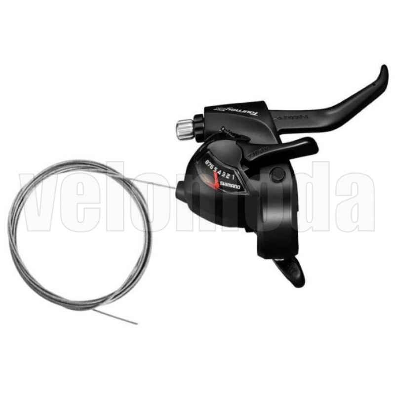 Шифтер + тормоз Shimano Tourney TX800, 8 ск., тросик 2050мм (Черный) Шифтер + тормоз Shimano Tourney TX800, 8 ск., тросик 2050мм (Черный)