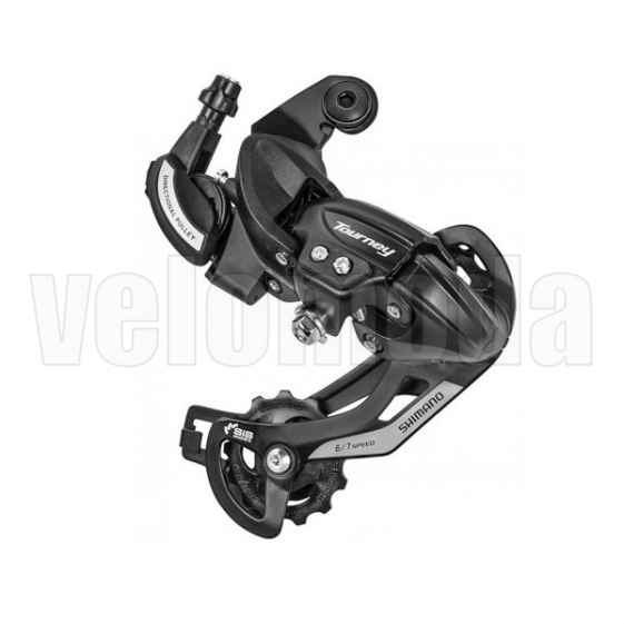 Переключатель задний Shimano Tourney TY500 6/7 ск, крепление на болт, б. уп.