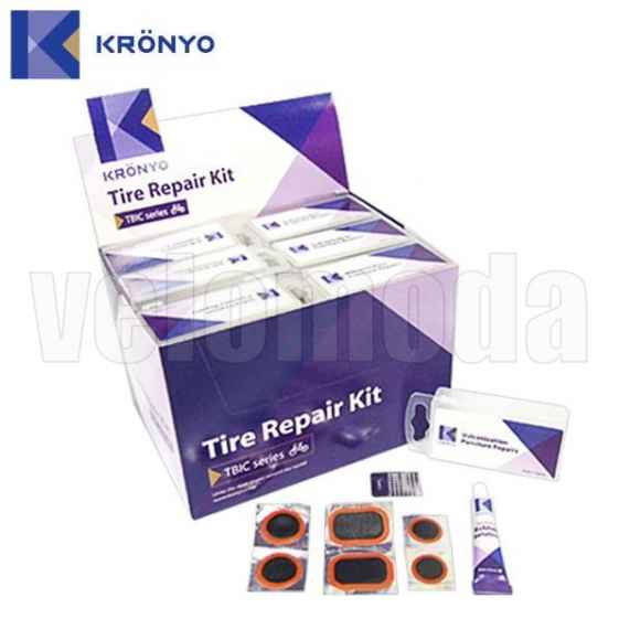 Велоаптечка Kronyo 6 заплаток, терка, клей