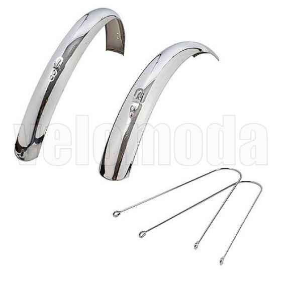 Комплект щитков для дорожного велосипеда 26" металл (Серебро)